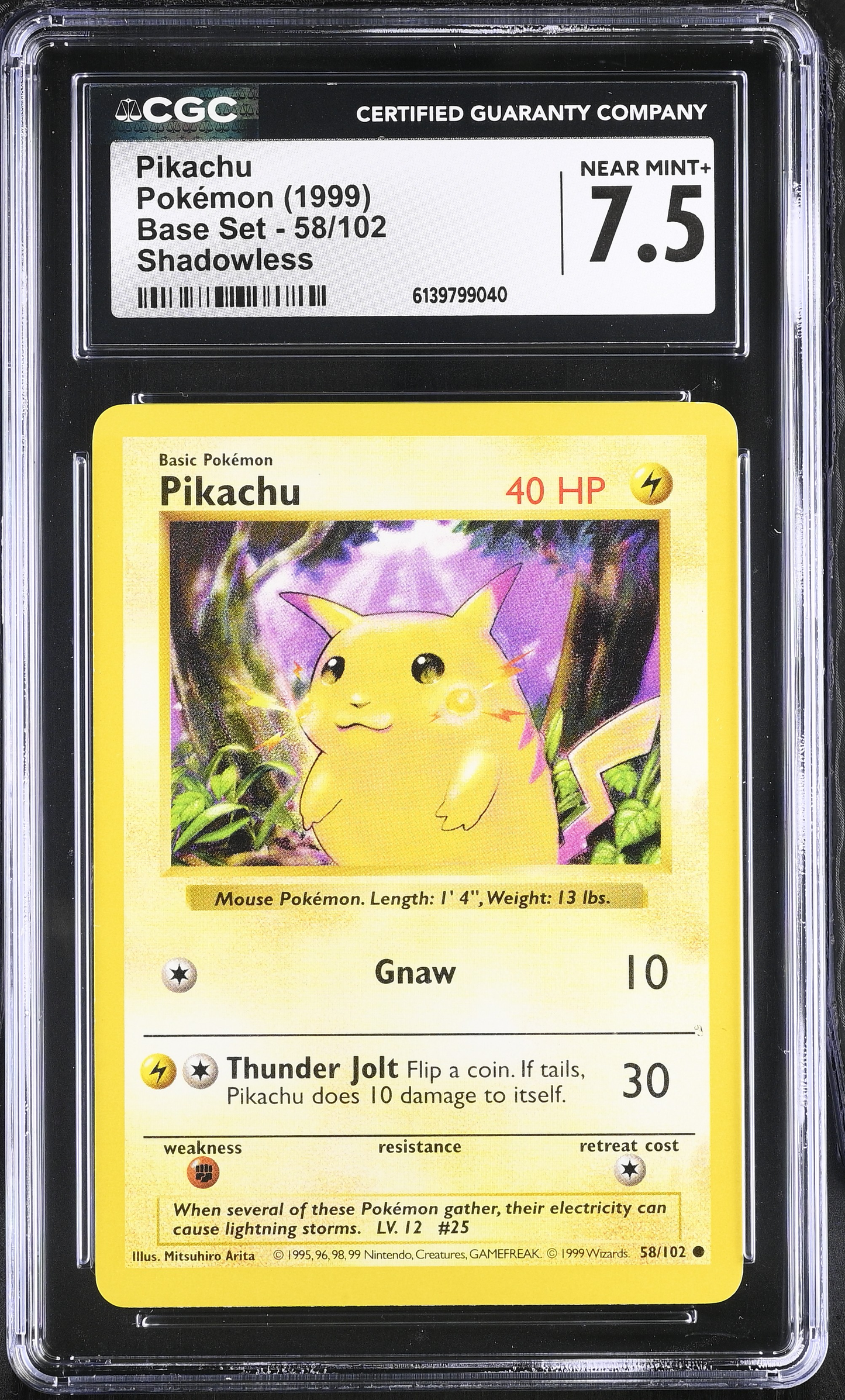 Pikachu Base Set 1999 Shadowless - CGC 7.5
