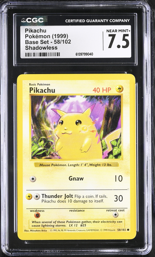 Pikachu Base Set 1999 Shadowless - CGC 7.5