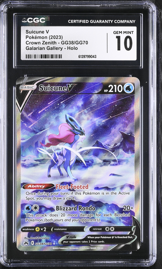 Suicune V Galarian Gallery Crown Zenith - CGC 10