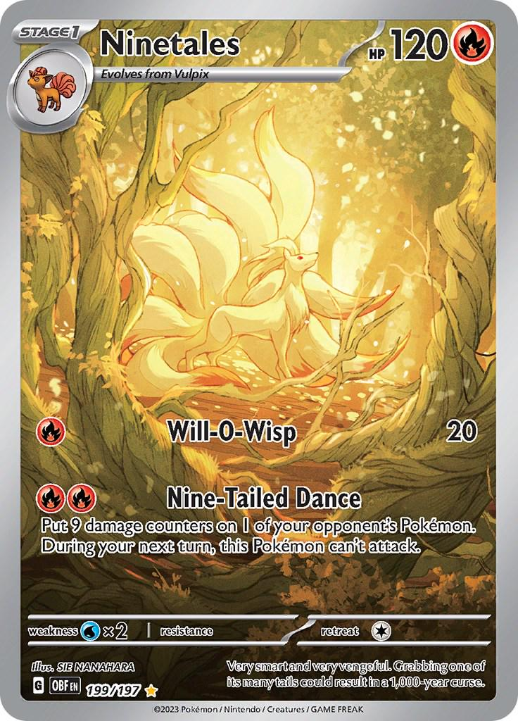 Ninetales Illustration - Obsidian Flames