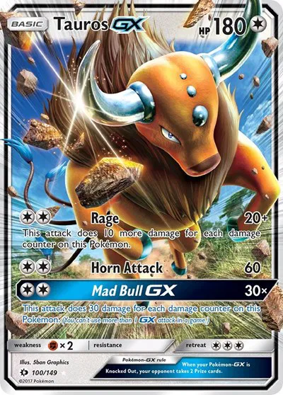 Tauros GX (LP) - Sun & Moon Base Set