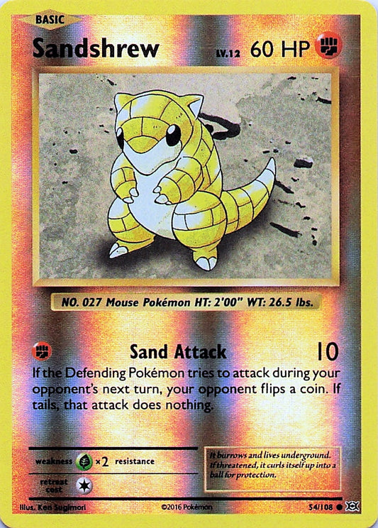 Sandshrew Reverse Holo Common XY - Evolutions 54/108 NM