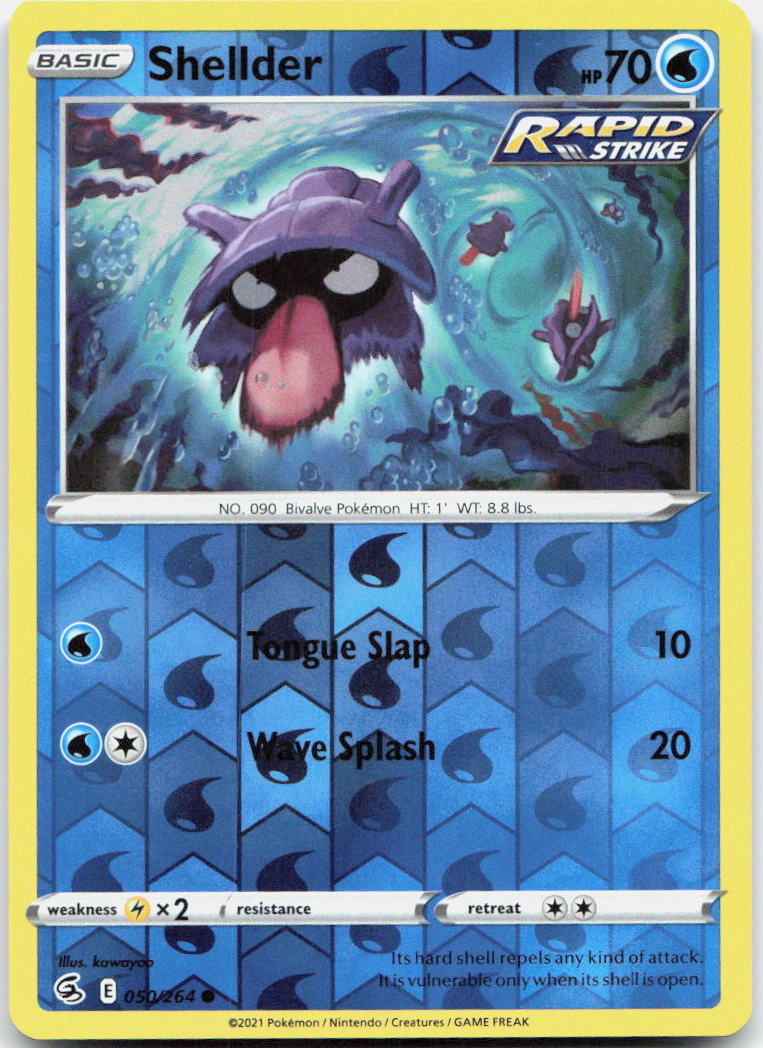 Shellder Reverse Holo Common SWSH08: Fusion Strike 050/264 NM