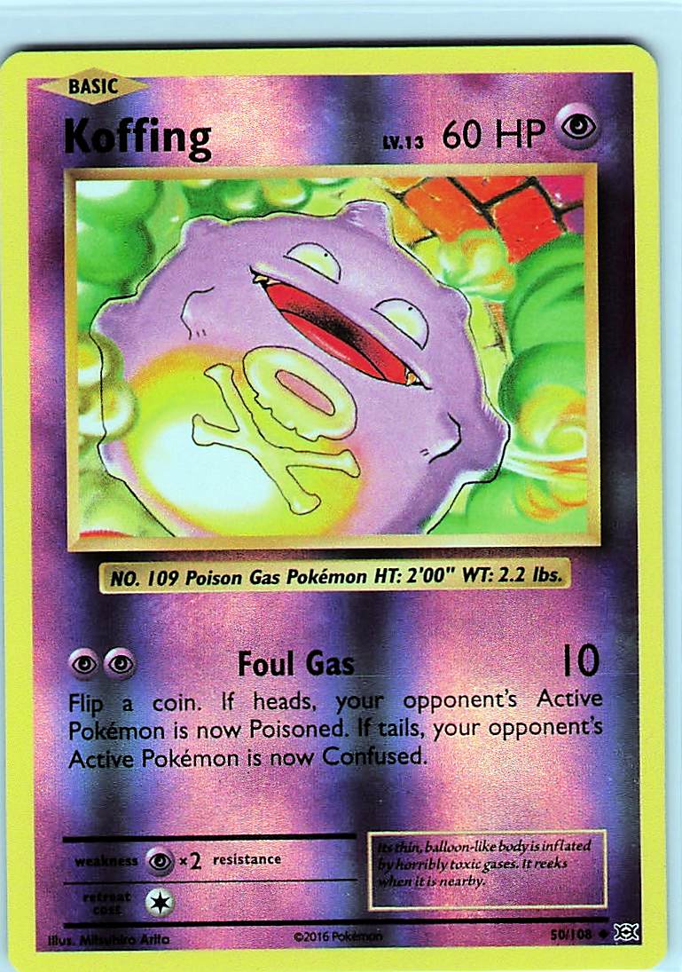 Koffing Reverse Holo Uncommon XY - Evolutions 50/108 NM