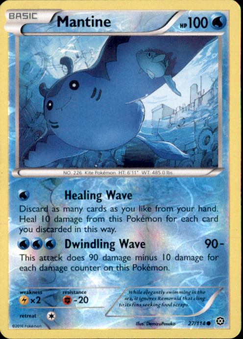 Mantine Reverse Holo Common XY - Steam Siege 27/114 MP
