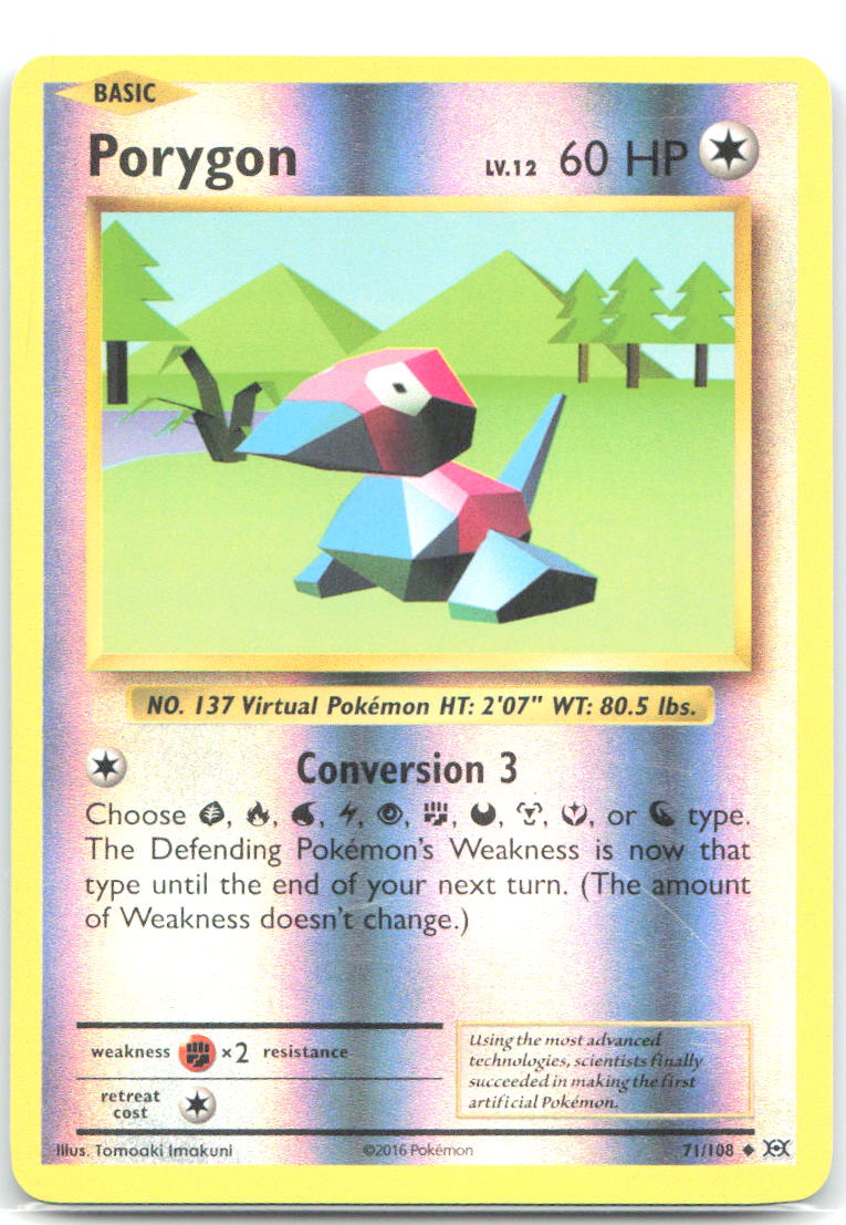 Porygon Reverse Holo Uncommon XY - Evolutions 71/108 NM