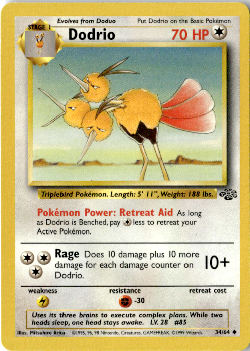 Dodrio Unlimited Uncommon Jungle 34/64 NM