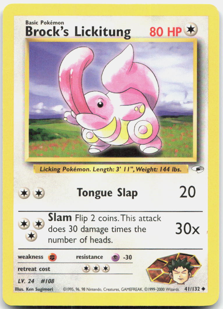 Brock's Lickitung Unlimited Uncommon Gym Heroes 041/132 NM