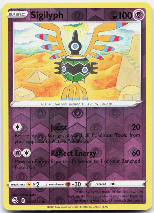 Sigilyph Reverse Holo Common SWSH08: Fusion Strike 123/264 NM