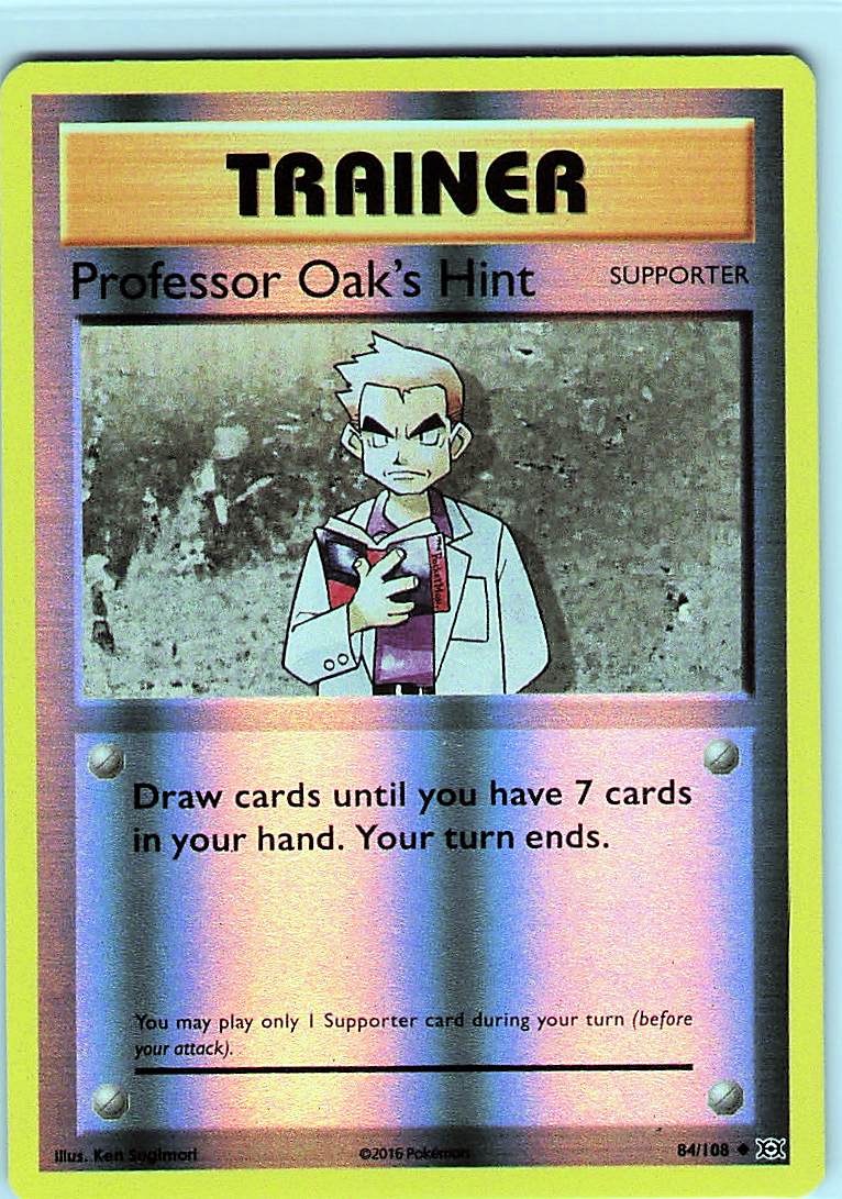 Professor Oak's Hint Reverse Holo Uncommon XY - Evolutions 84/108 NM