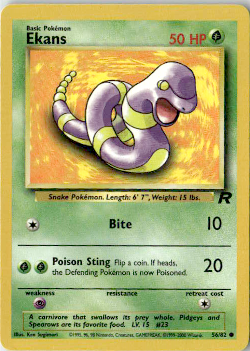 Ekans Unlimited Common Team Rocket 56/82 DMG