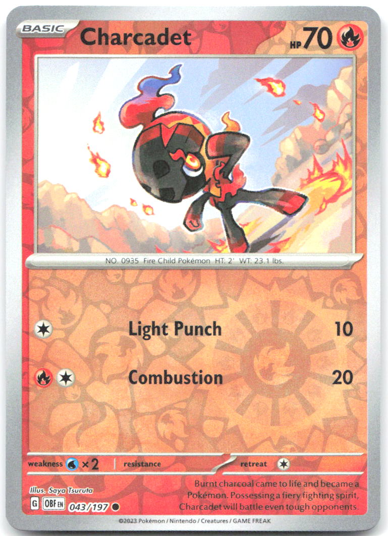 Charcadet Reverse Holo Common SV03: Obsidian Flames 043/197 NM