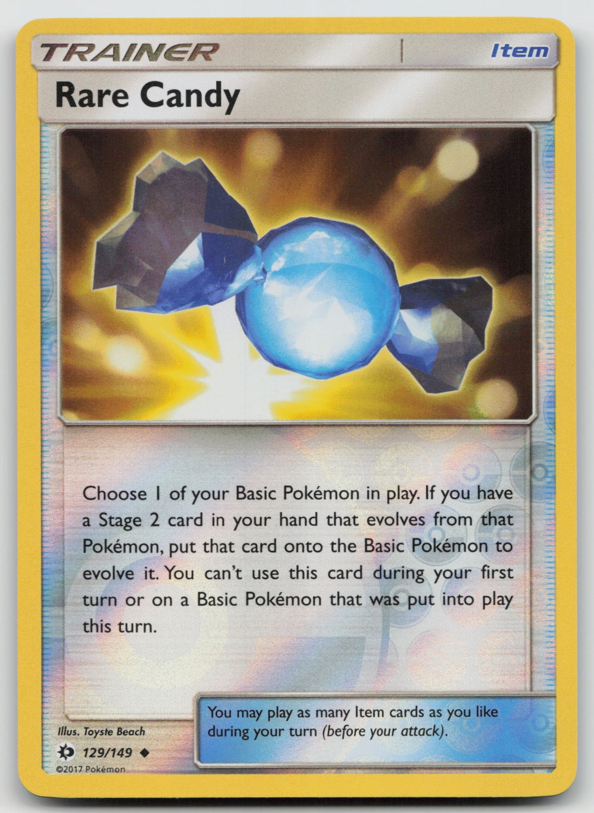 Rare Candy Reverse Holo Uncommon SM Base Set 129/149 LP