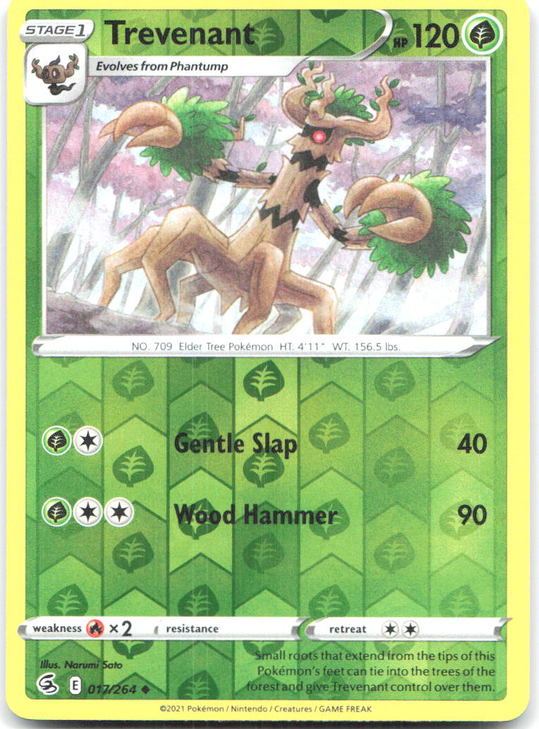 Trevenant Reverse Holo Uncommon SWSH08: Fusion Strike 017/264 NM