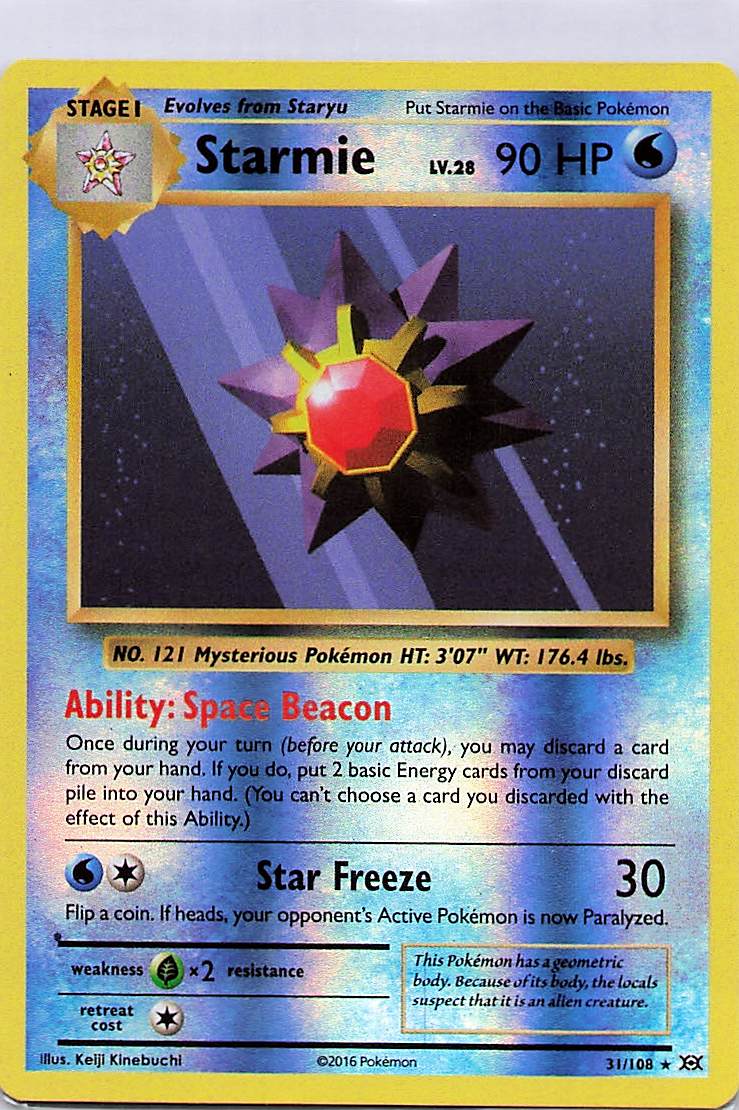 Starmie Reverse Holo Rare XY - Evolutions 31/108 NM