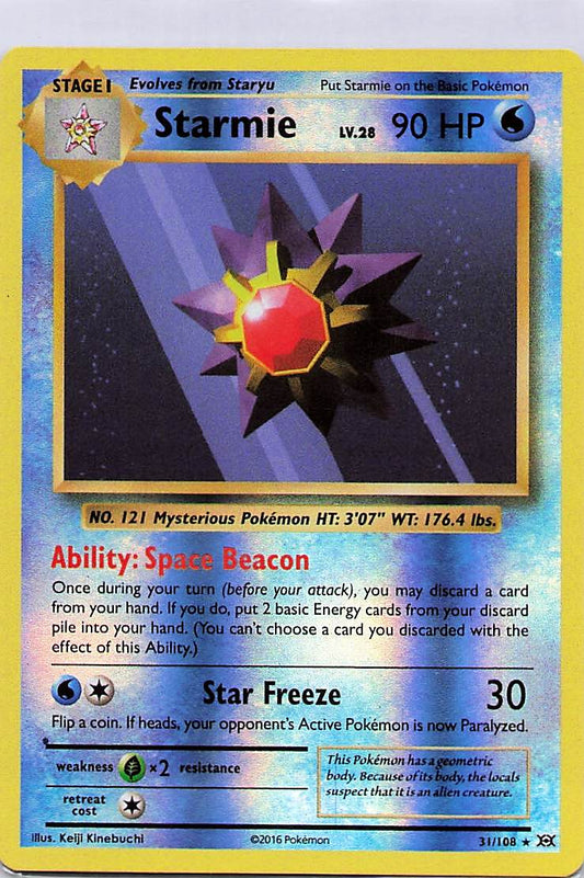 Starmie Reverse Holo Rare XY - Evolutions 31/108 NM