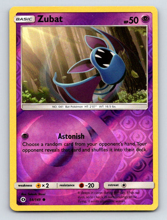 Zubat Reverse Holo Common SM Base Set 54/149 LP