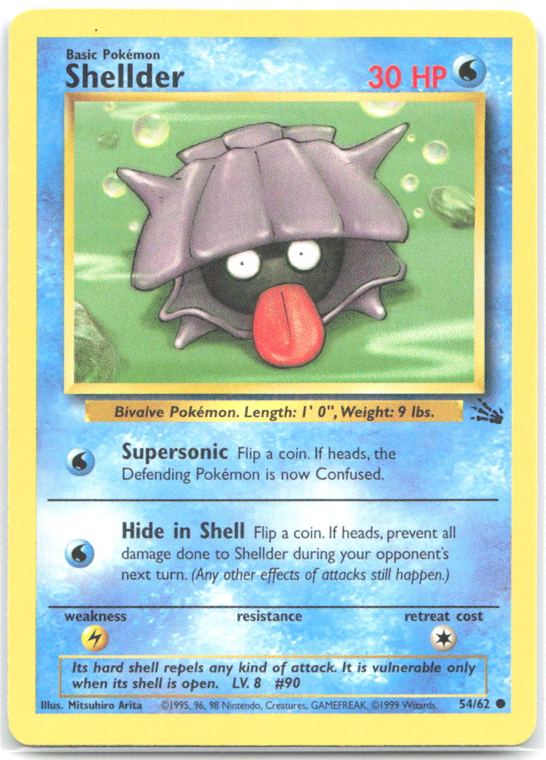 Shellder Unlimited Common Fossil 54/62 HP