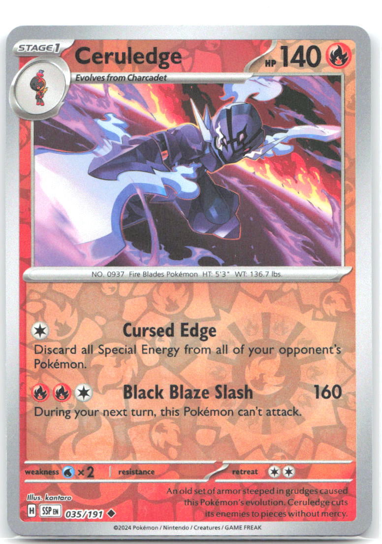 Ceruledge Reverse Holo Uncommon SV08: Surging Sparks 035/191 NM