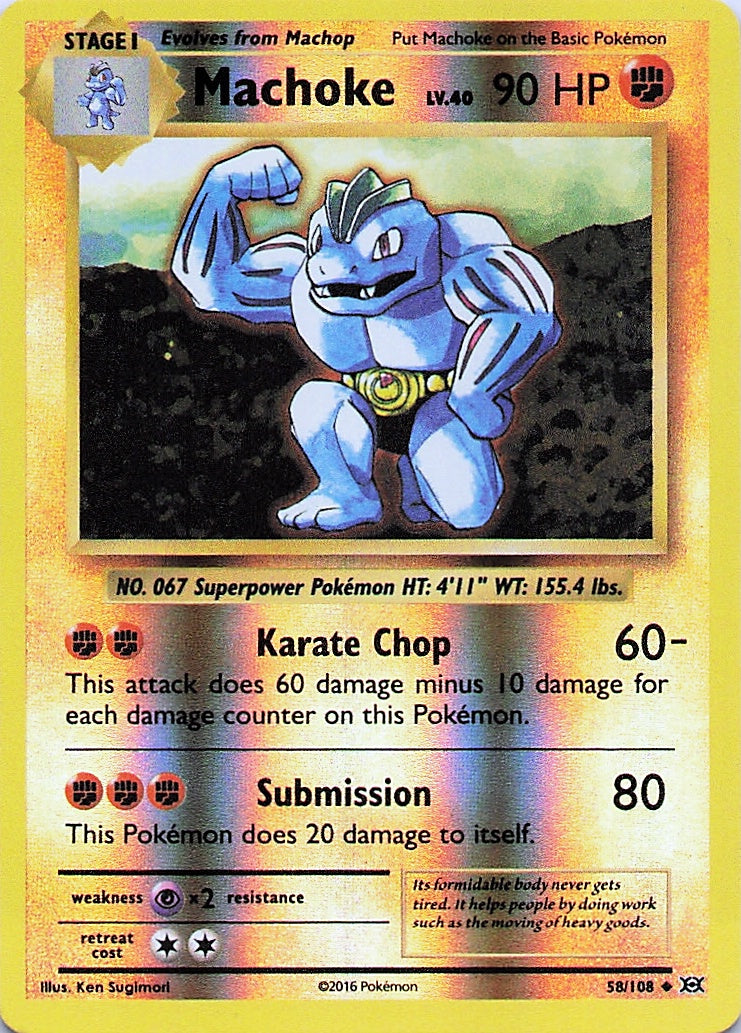 Machoke Reverse Holo Uncommon XY - Evolutions 58/108 NM