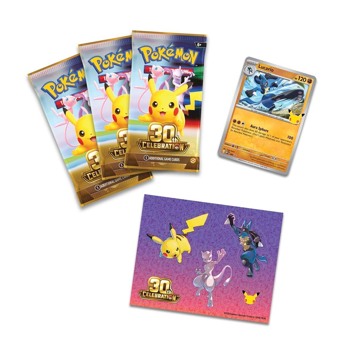 (PRE-ORDEN) Pokémon 30th Celebration Tech Sticker Collection Lucario