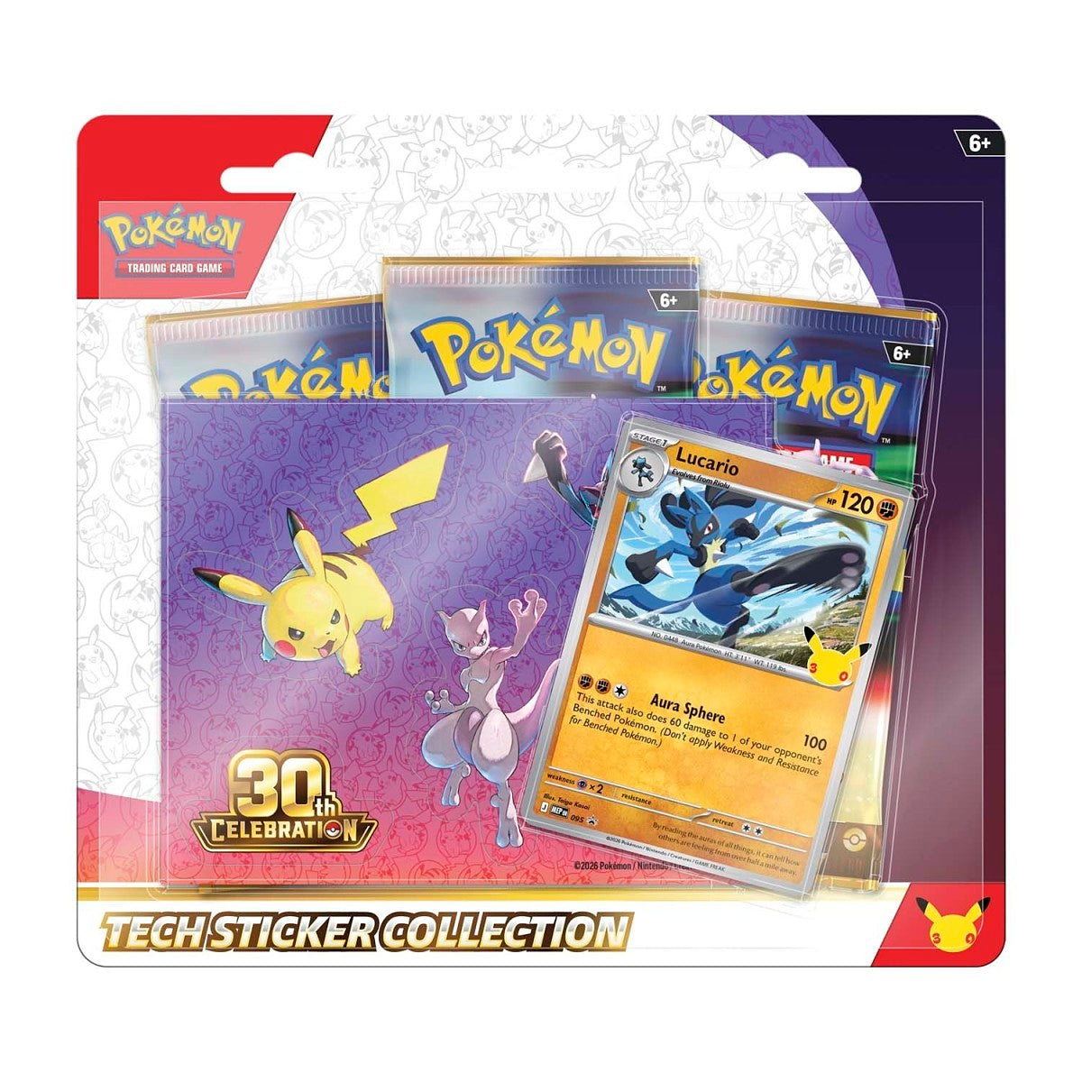 (PRE-ORDEN) Pokémon 30th Celebration Tech Sticker Collection Lucario