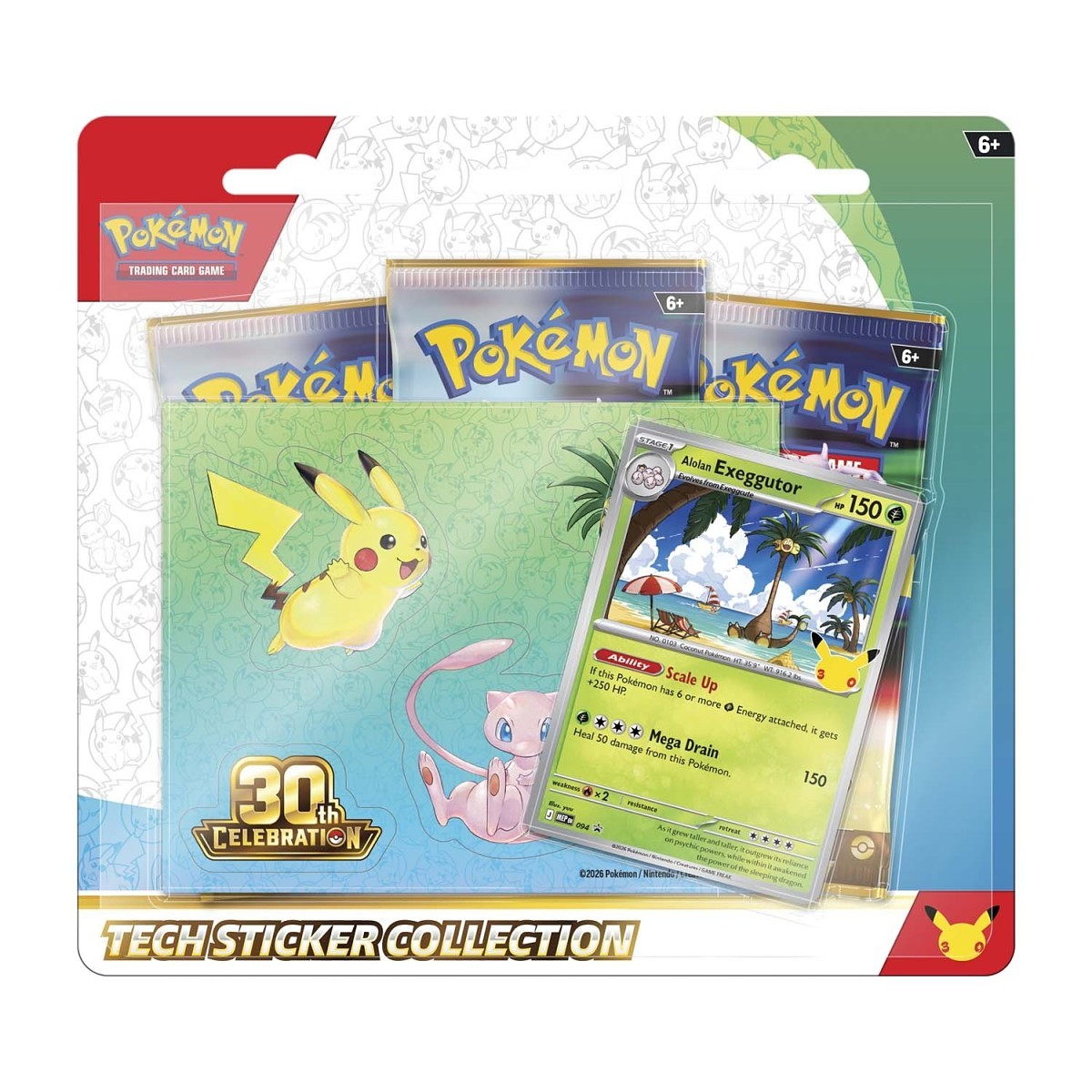 (PRE-ORDEN) Pokémon 30th Celebration Tech Sticker Collection Exeggutor