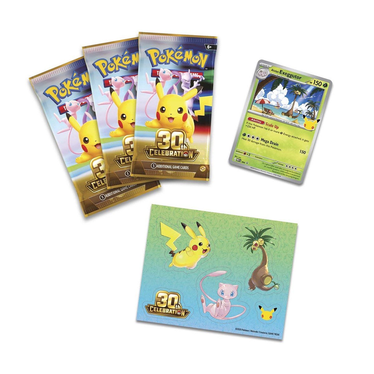 (PRE-ORDEN) Pokémon 30th Celebration Tech Sticker Collection Exeggutor